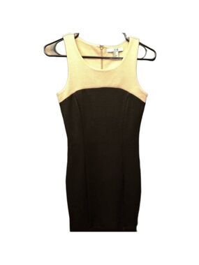 Forever 21 bodycon black and tan zip dress size small